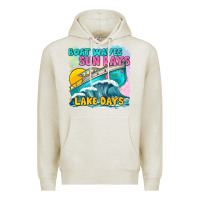 Oatmeal Heather boat waves sun rays lake days Premium Hoodie - texasbilliewilder