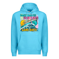 Ocean Blue boat waves sun rays lake days Premium Hoodie - texasbilliewilder
