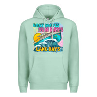 Seafoam boat waves sun rays lake days Premium Hoodie - texasbilliewilder