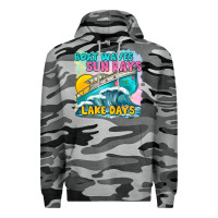 Slate Camo boat waves sun rays lake days Premium Hoodie - texasbilliewilder
