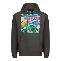 Smoke boat waves sun rays lake days Premium Hoodie - texasbilliewilder