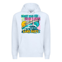 White boat waves sun rays lake days Premium Hoodie - texasbilliewilder
