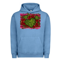 Pigment Pebble Blue Valentine Cactus Heart with Roses Urban Hoodie - RanaPortraitStore