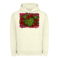 Pigment Pistachio Valentine Cactus Heart with Roses Urban Hoodie - RanaPortraitStore