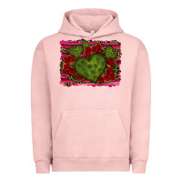 Pigment Salmon Valentine Cactus Heart with Roses Urban Hoodie - RanaPortraitStore