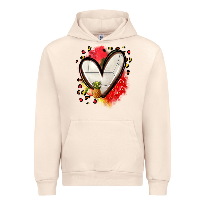 Fruits And Volleyball Heart Urban Hoodie by Zillion Design Studio | Teevron