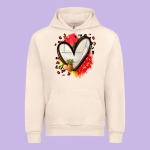 Fruits And Volleyball Heart Urban Hoodie Designed By Zillion Design Studio