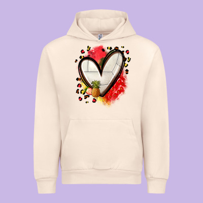 Fruits And Volleyball Heart Urban Hoodie Designed By Zillion Design Studio