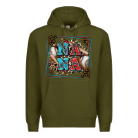 Army Green baseball nana with leopard Premium Hoodie - Zillion Design Studio