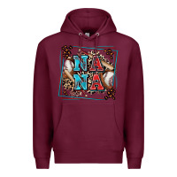 Burgundy baseball nana with leopard Premium Hoodie - Zillion Design Studio
