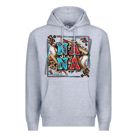 Heather Grey baseball nana with leopard Premium Hoodie - Zillion Design Studio