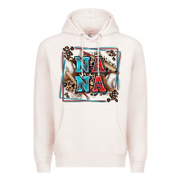 Pale Pink baseball nana with leopard Premium Hoodie - Zillion Design Studio