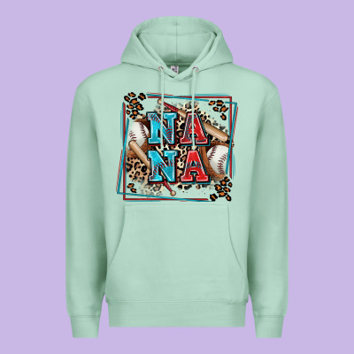 Baseball Nana With Leopard Premium Hoodie Designed By Zillion Design Studio