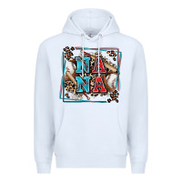 White baseball nana with leopard Premium Hoodie - Zillion Design Studio
