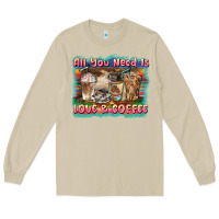 Mushroom all you need is love & coffee Long Sleeve Tee - BarkalooDesign