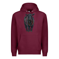 Burgundy black angus cattle Premium Hoodie - RanaPortraitStore