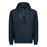 Navy black angus cattle Premium Hoodie - RanaPortraitStore