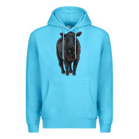 Ocean Blue black angus cattle Premium Hoodie - RanaPortraitStore
