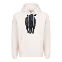 Pale Pink black angus cattle Premium Hoodie - RanaPortraitStore