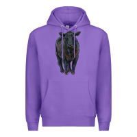 Purple black angus cattle Premium Hoodie - RanaPortraitStore