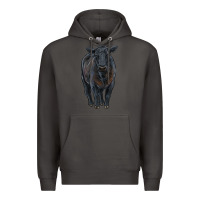 Smoke black angus cattle Premium Hoodie - RanaPortraitStore