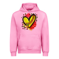 Fuchsia Pink fruits and softball heart Urban Hoodie - Zillion Design Studio