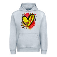 Heather Grey fruits and softball heart Urban Hoodie - Zillion Design Studio