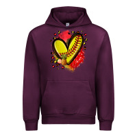 Mauve Wine fruits and softball heart Urban Hoodie - Zillion Design Studio