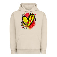 Pigment French Oak fruits and softball heart Urban Hoodie - Zillion Design Studio