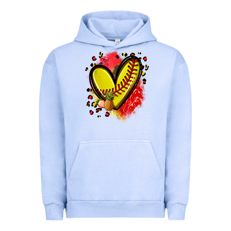 Fruits And Softball Heart Urban Hoodie by Zillion Design Studio | Teevron