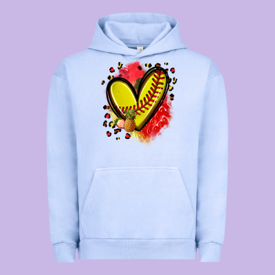 Fruits And Softball Heart Urban Hoodie Designed By Zillion Design Studio