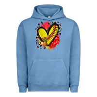 Pigment Pebble Blue fruits and softball heart Urban Hoodie - Zillion Design Studio