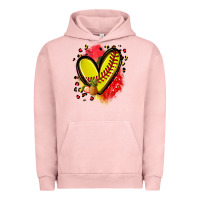 Pigment Salmon fruits and softball heart Urban Hoodie - Zillion Design Studio