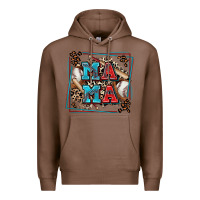 Chestnut baseball mama with leopard Premium Hoodie - Zillion Design Studio