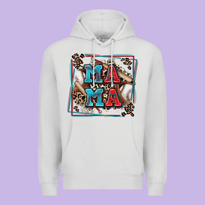 Baseball Mama With Leopard Premium Hoodie Designed By Zillion Design Studio