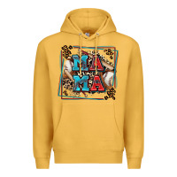 Mustard baseball mama with leopard Premium Hoodie - Zillion Design Studio