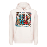 Pale Pink baseball mama with leopard Premium Hoodie - Zillion Design Studio