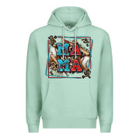 Seafoam baseball mama with leopard Premium Hoodie - Zillion Design Studio