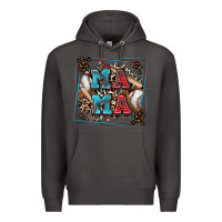 Smoke baseball mama with leopard Premium Hoodie - Zillion Design Studio