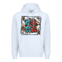 White baseball mama with leopard Premium Hoodie - Zillion Design Studio