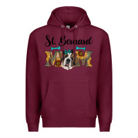 Burgundy western st. bernard mom Premium Hoodie - RanaPortraitStore