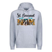 Heather Grey western st. bernard mom Premium Hoodie - RanaPortraitStore