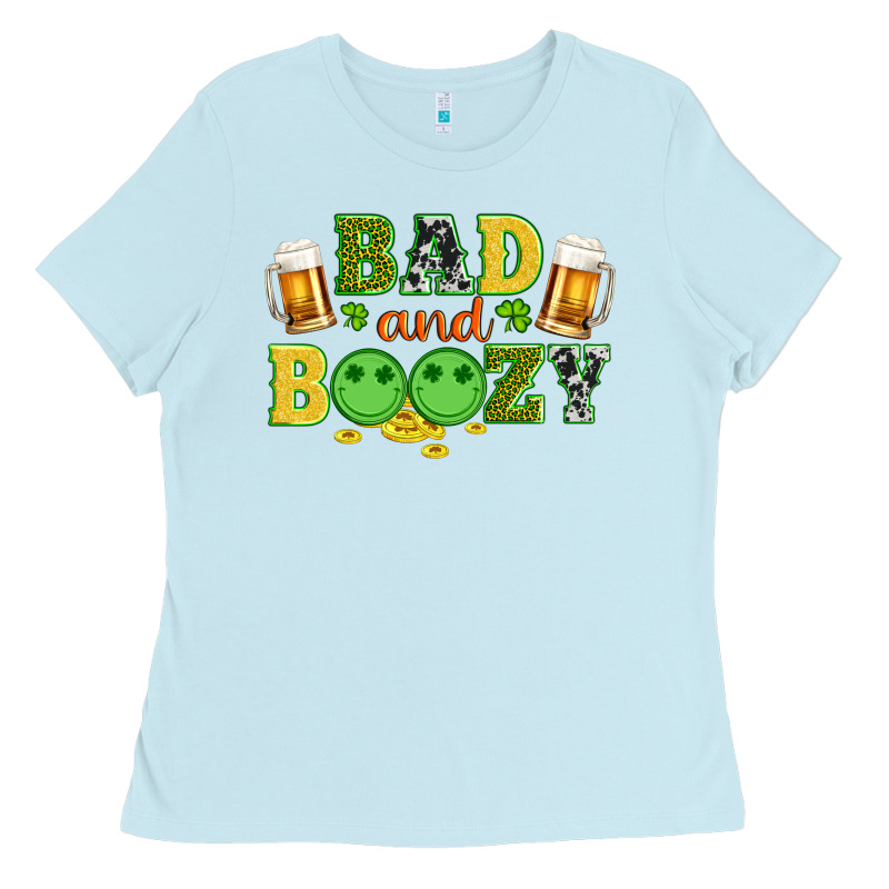 Bad And Boozy Wıth Beer And Coins Ladies Tee by Artiststas | Teevron