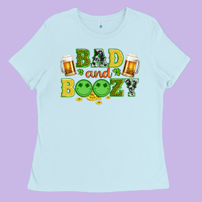 Bad And Boozy Wıth Beer And Coins Ladies Tee Designed By Artiststas