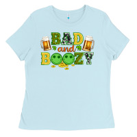 Baby Blue bad and boozy wıth beer and coins Ladies Tee - Artiststas