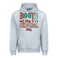 Heather Grey boots and bling its a cowgirl thing Urban Hoodie - texasbilliewilder