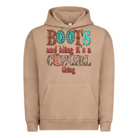 Pigment Burro boots and bling its a cowgirl thing Urban Hoodie - texasbilliewilder