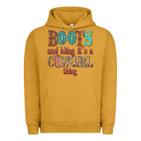 Pigment Peanut Butter boots and bling its a cowgirl thing Urban Hoodie - texasbilliewilder