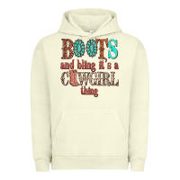 Pigment Pistachio boots and bling its a cowgirl thing Urban Hoodie - texasbilliewilder