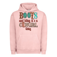 Pigment Salmon boots and bling its a cowgirl thing Urban Hoodie - texasbilliewilder